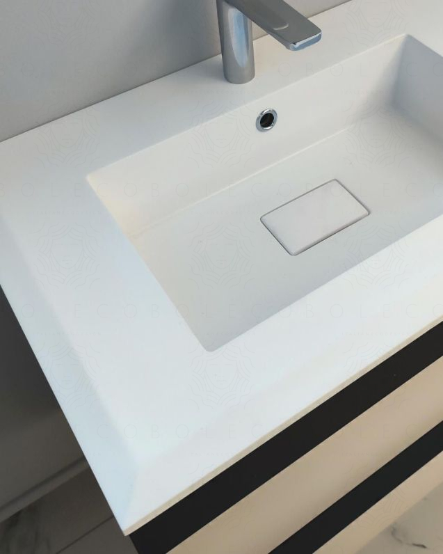 Mobile bagno sospeso Laguna cm 70 e lavabo in resina