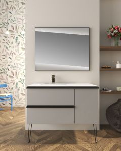Mobile bagno sospeso Laguna cm 106 e lavabo in resina