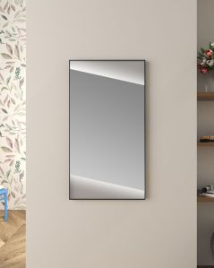 SP. ILL. LED CON CORNICE IN LAMIERA NERO OPACO 110X60CM