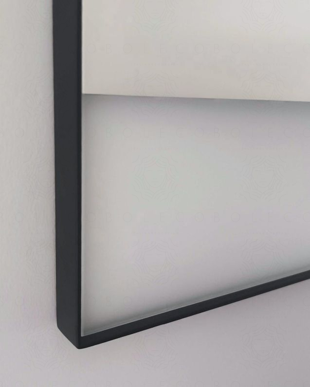 SP. ILL. LED CON CORNICE IN LAMIERA NERO OPACO 110X60CM SP. ILL. LED CON CORNICE IN LAMIERA NERO OPACO 110X60CM