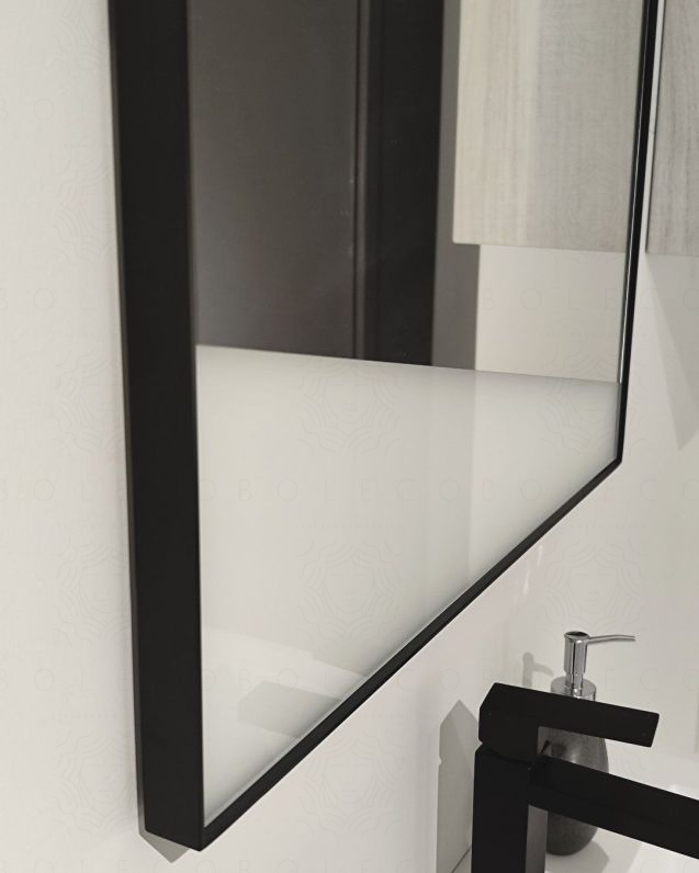SP. ILL. LED CON CORNICE IN LAMIERA NERO OPACO 110X60CM SP. ILL. LED CON CORNICE IN LAMIERA NERO OPACO 110X60CM