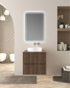 Mobile bagno sospeso cm 60 plissettato con top in mdf