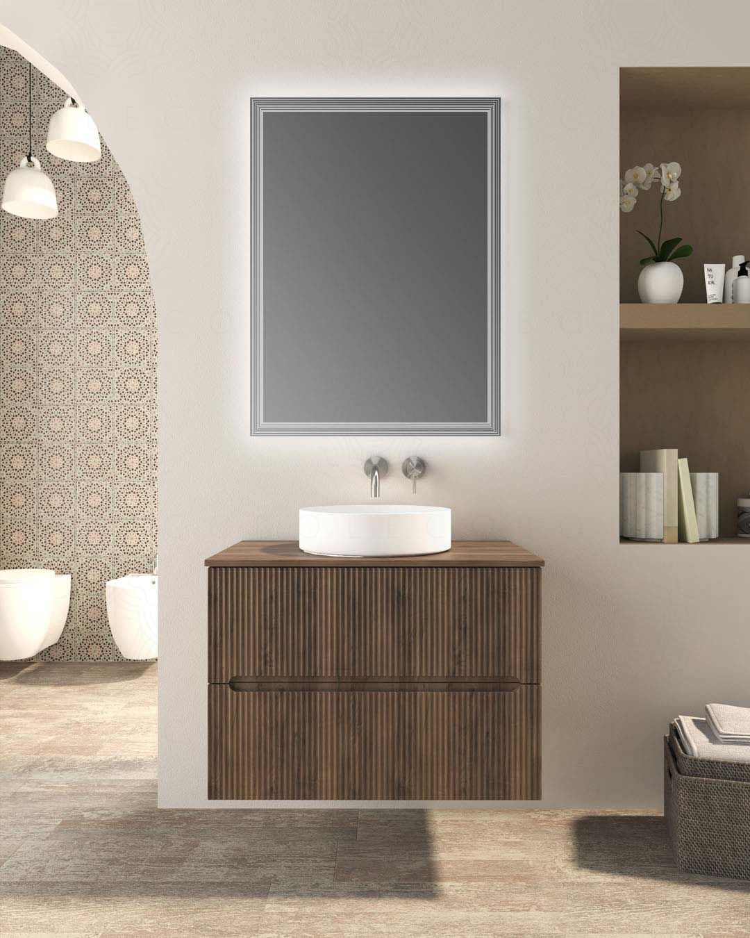 Mobile bagno sospeso Arianna 80 cm e lavabo in ceramica Mobile bagno sospeso Arianna 80 cm e lavabo in ceramica