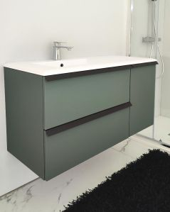 Mobile bagno sospeso Laguna cm 106 e lavabo in resina