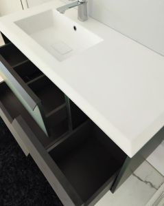 Mobile bagno sospeso Laguna cm 106 e lavabo in resina