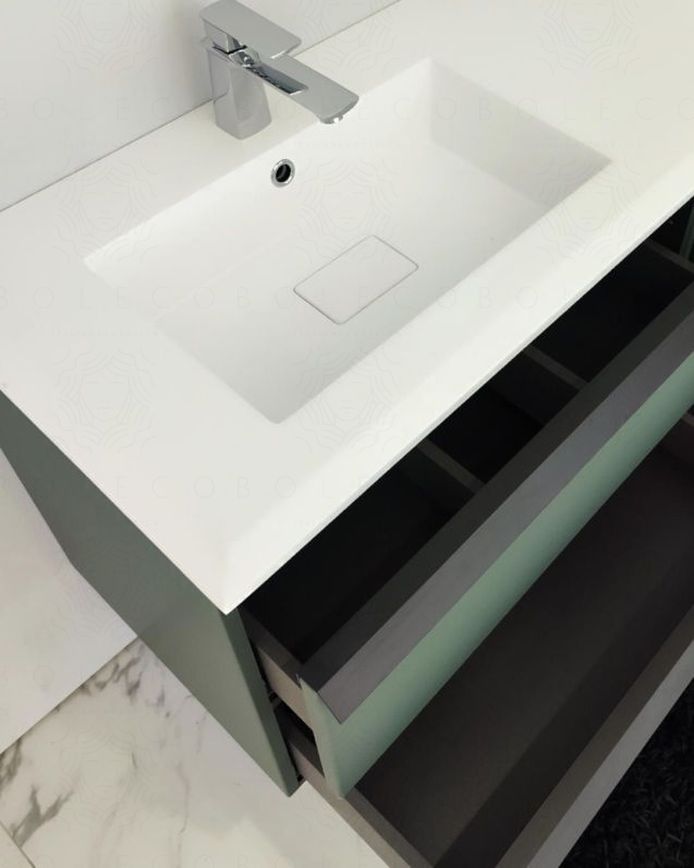 Mobile bagno sospeso Laguna cm 140 e doppio lavabo in resina Mobile bagno sospeso Laguna cm 140 e doppio lavabo in resina