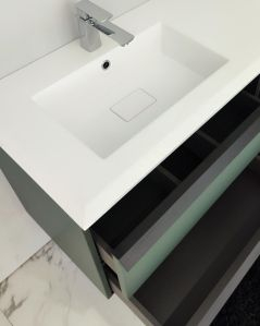 Mobile bagno sospeso Laguna cm 140 e doppio lavabo in resina
