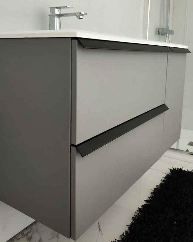 Mobile bagno sospeso Laguna cm 106 e lavabo in resina