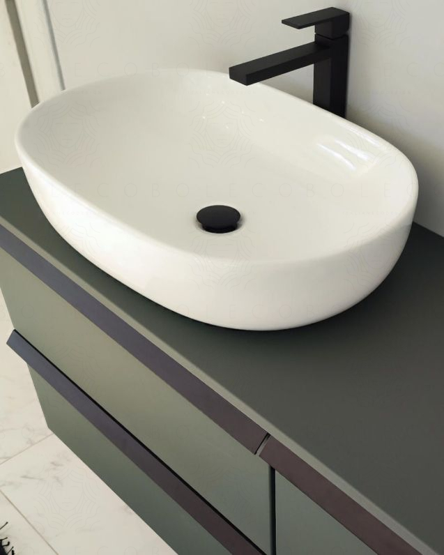 Mobile bagno sospeso Laguna cm 140 e top in mdf – 4 cassetti Mobile bagno sospeso Laguna cm 140 e top in mdf – 4 cassetti