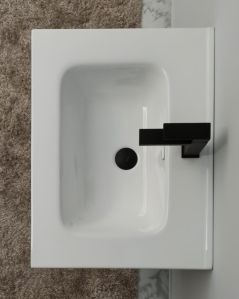Mobile bagno sospeso Cloud plisse 60 cm noce e lavabo in