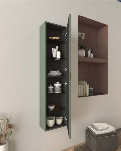 Colonna bagno Cloud cm 35x140 verde opaco con anta plisse
