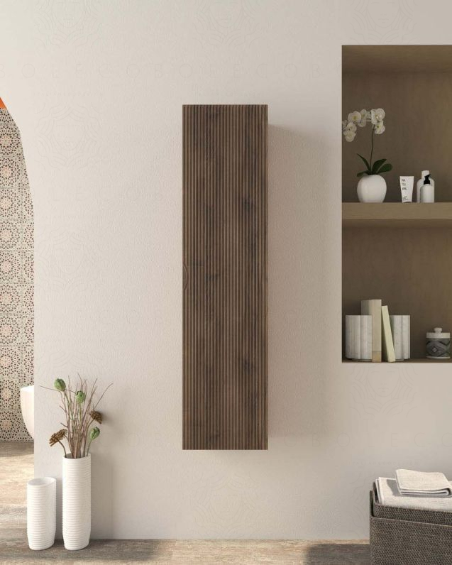 Colonna bagno Cloud cm 35x140 noce con anta plisse