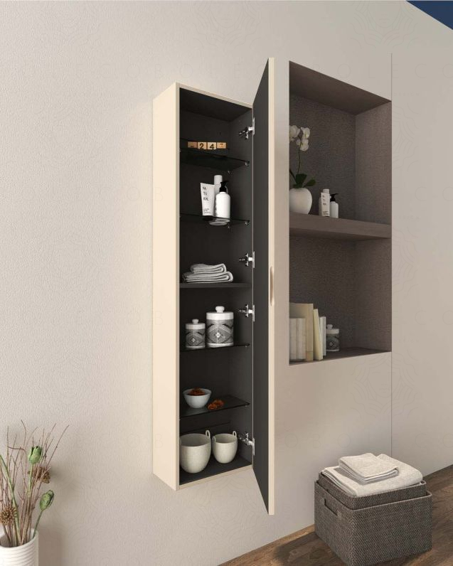 Colonna bagno Cloud cm 35x140 cotone con anta plisse