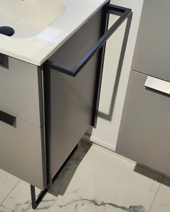 Mobile bagno Malta 85 cm grigio perla e piede in metallo - 2