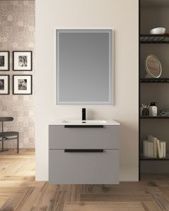 Mobile bagno sospeso Malta 75 cm grigio perla 2 cassetti e