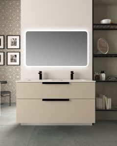 Mobile bagno sospeso Malta 120 cm perla spatolato 2 cassetti e