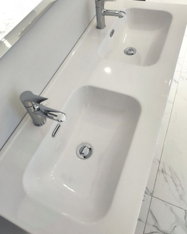 Mobile bagno sospeso Malta 120 cm nero opaco 2 cassetti e lavabo