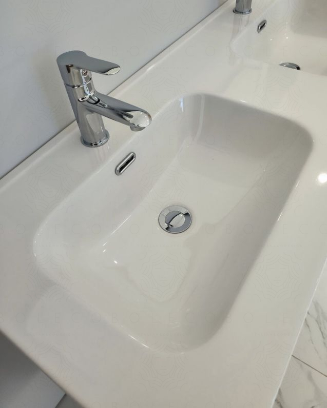 Mobile bagno sospeso Malta 120 cm nero opaco 2 cassetti e lavabo