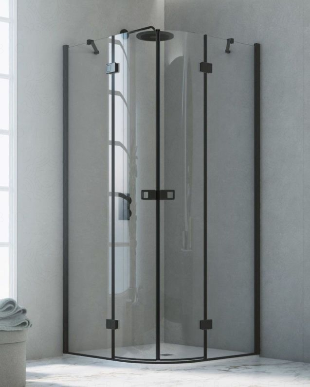 Box doccia semicircolare cm 75x75 con ante a battente