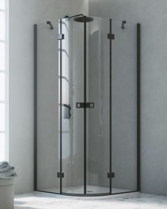 Box doccia semicircolare cm 75x75 con ante a battente