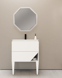 Mobile bagno sospeso Fashion cm 70 bianco opaco e lavabo in