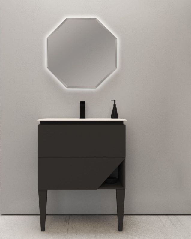 Mobile bagno sospeso Fashion cm 70 lavagna e lavabo in resina