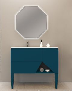 Mobile bagno sospeso Fashion cm 105 blu avio e lavabo in resina