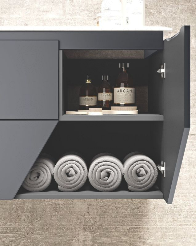 Mobile bagno sospeso Fashion cm 105 grigio medio e lavabo in Mobile bagno sospeso Fashion cm 105 grigio medio e lavabo in