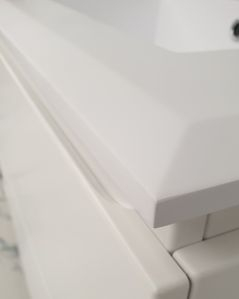 Mobile bagno sospeso Fashion cm 140 bianco opaco e lavabo in