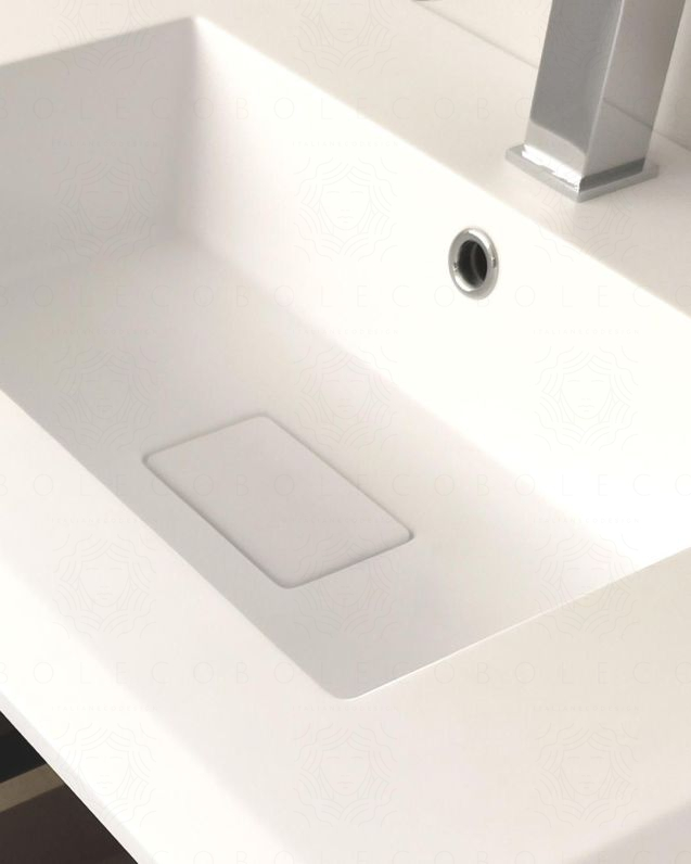Mobile bagno sospeso Fashion cm 140 bianco opaco e lavabo in