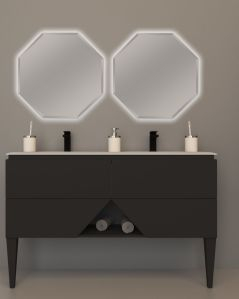 Mobile bagno sospeso Fashion cm 140 lavagna e lavabo in resina