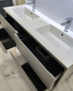 Mobile bagno sospeso Fashion cm 140 grigio medio e lavabo in