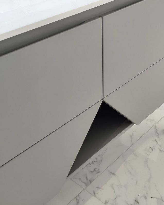Mobile bagno sospeso Fashion cm 140 grigio medio e lavabo in
