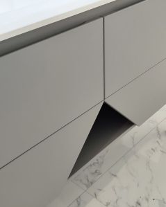 Mobile bagno sospeso Fashion cm 140 grigio medio e lavabo in
