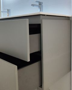 Mobile bagno sospeso Fashion cm 140 grigio medio e lavabo in