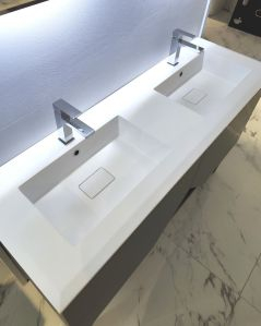 Mobile bagno sospeso Fashion cm 140 grigio medio e lavabo in