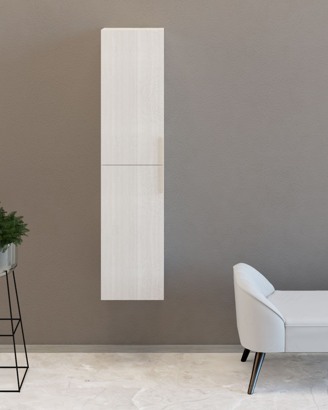Colonna bagno Diadema cm 35x150 rovere bianco Colonna bagno Diadema cm 35x150 rovere bianco