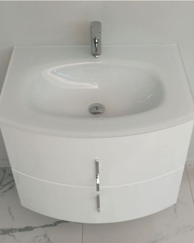 Mobile bagno sospeso Jane, curvo, cm.69 Mobile bagno sospeso Jane, curvo, cm.69