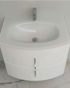 Mobile bagno sospeso Jane, curvo, cm.69