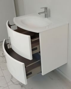 Mobile bagno sospeso Jane, curvo, cm.69