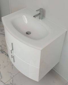 Mobile bagno sospeso Jane, curvo, cm.69