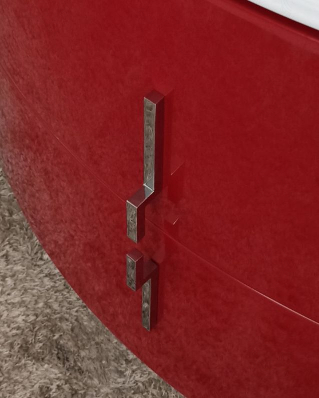 Mobile bagno sospeso Jane curvo cm 70 rosso corallo Mobile bagno sospeso Jane curvo cm 70 rosso corallo