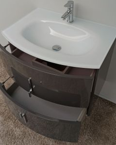 Mobile bagno sospeso Jane curvo cm 70 antracite lucido