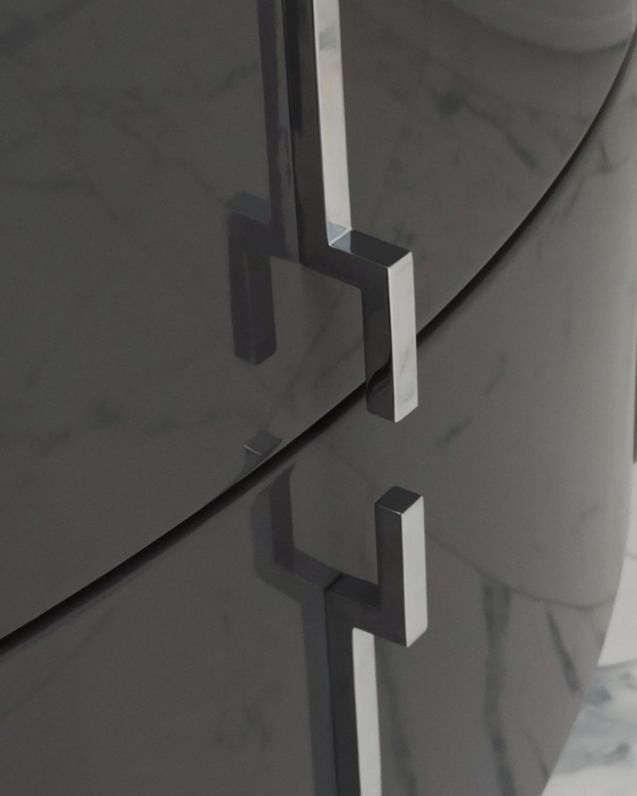 Mobile bagno sospeso Jane curvo cm 70 antracite lucido Mobile bagno sospeso Jane curvo cm 70 antracite lucido