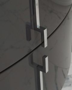 Mobile bagno sospeso Jane curvo cm 70 antracite lucido