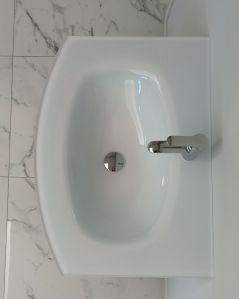 Mobile bagno sospeso Jane, curvo, cm.69