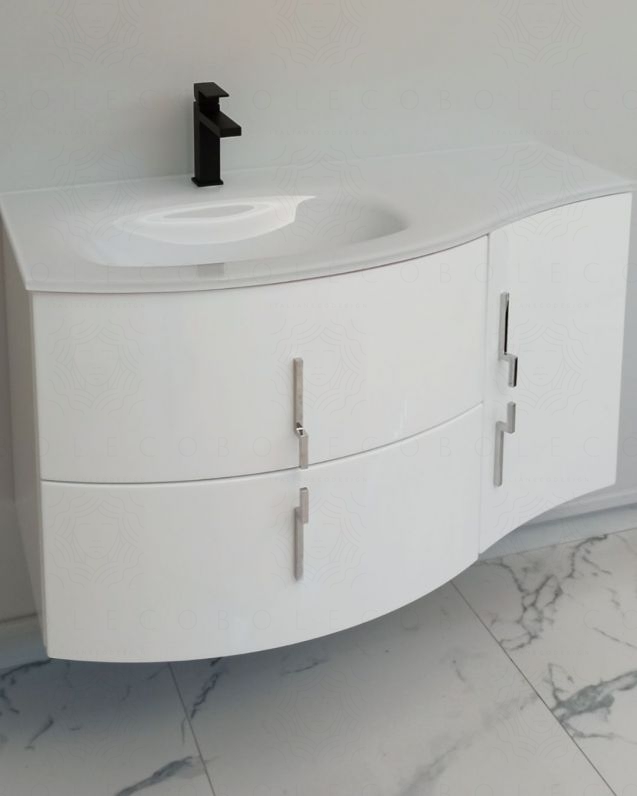 Mobile bagno sospeso Jane, curvo, cm.104 Mobile bagno sospeso Jane, curvo, cm.104