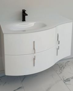 Mobile bagno sospeso Jane, curvo, cm.104