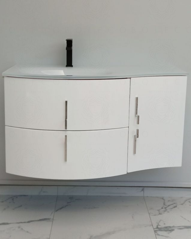Mobile bagno sospeso Jane, curvo, cm.104 Mobile bagno sospeso Jane, curvo, cm.104