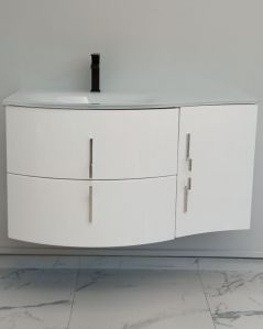 Mobile bagno sospeso Jane, curvo, cm.104